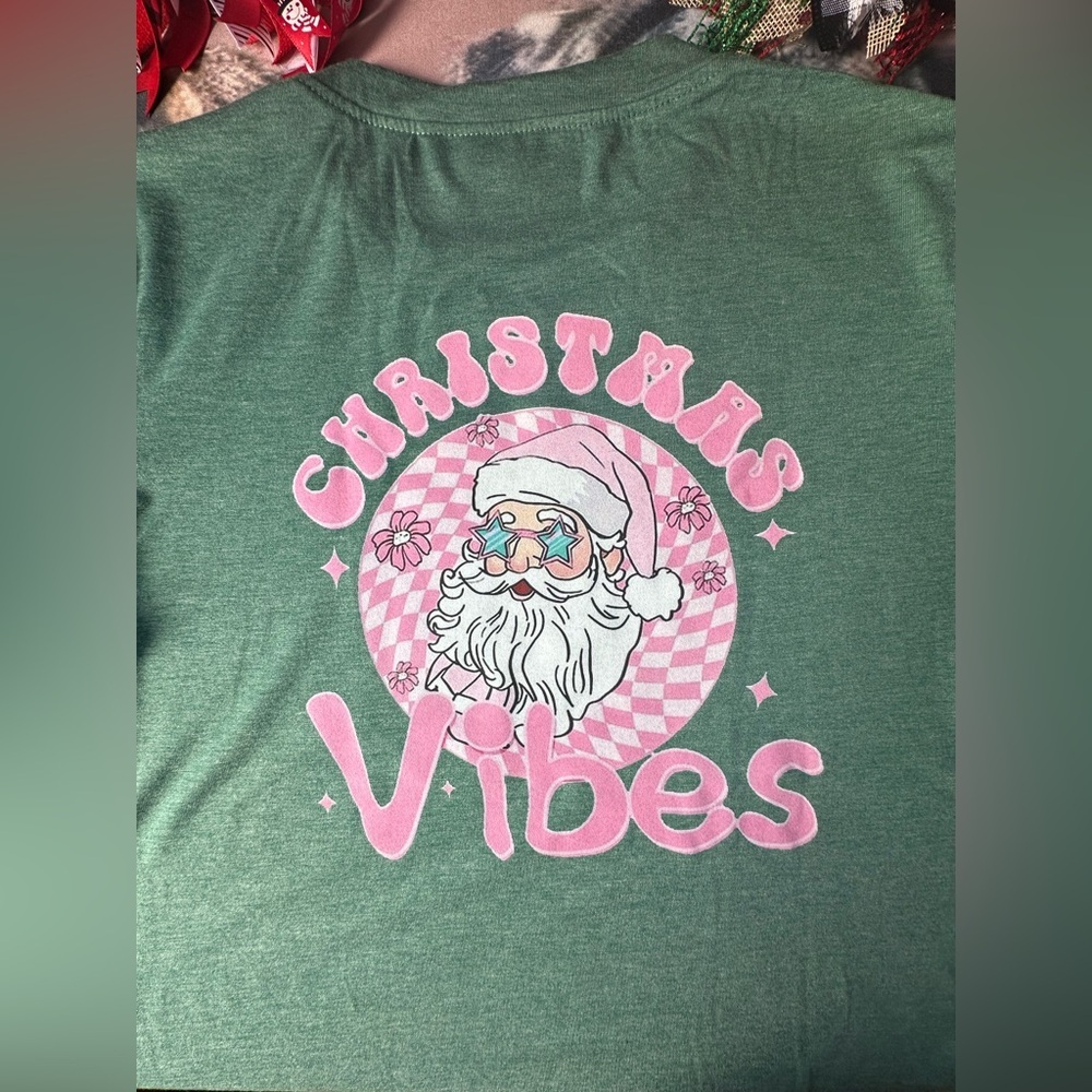 New Green Santa Graphic Tee